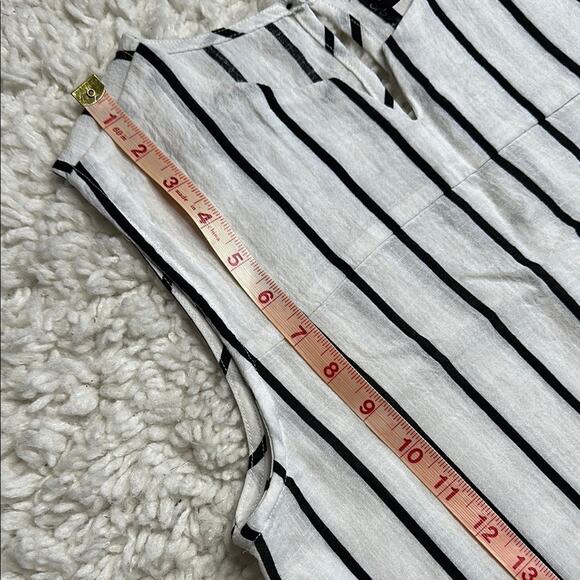 Orb Life Sleeveless Tank Top Grey and White Striped Dress Lightweight Summer A17 - Picture 5 of 8